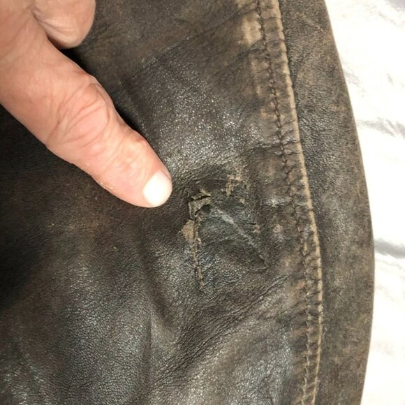 Marc New York Mens Mens Moto Leather Jaket Size XL Full Zip Biker Quilted Brown - Picture 5 of 16